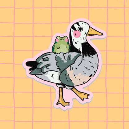 Frog and Goose Besties Vinyl sticker