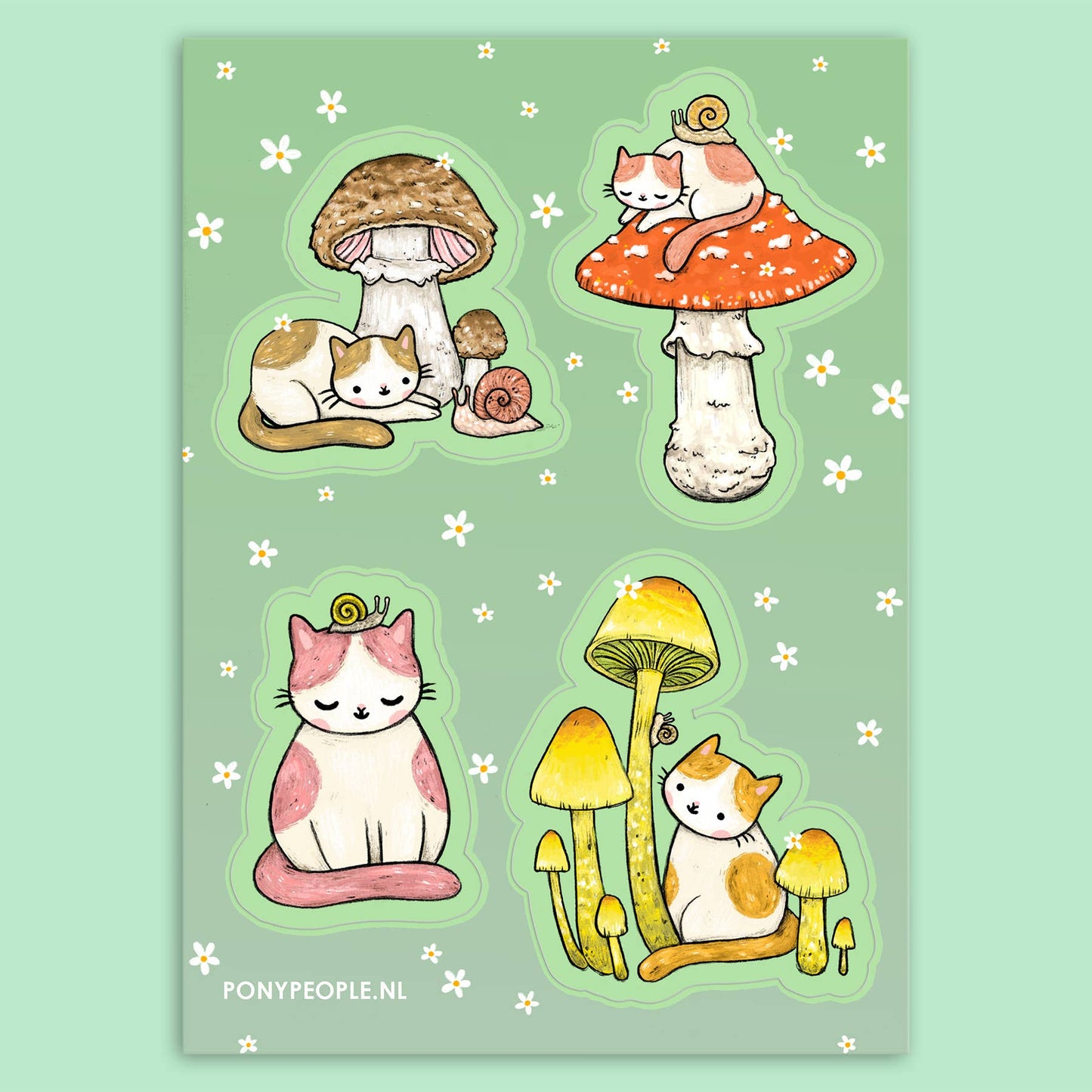 Cats and Snails Sticker Sheet