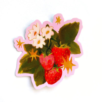 Strawberry vinyl sticker