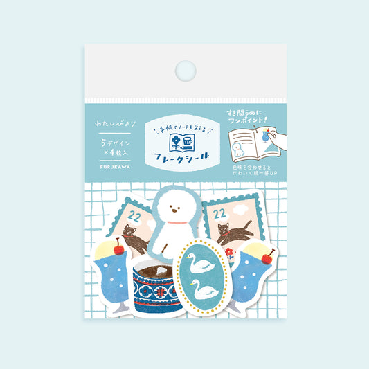 Blue Elements Washi Flake Stickers