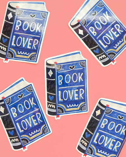 BOOK LOVER glitter sticker