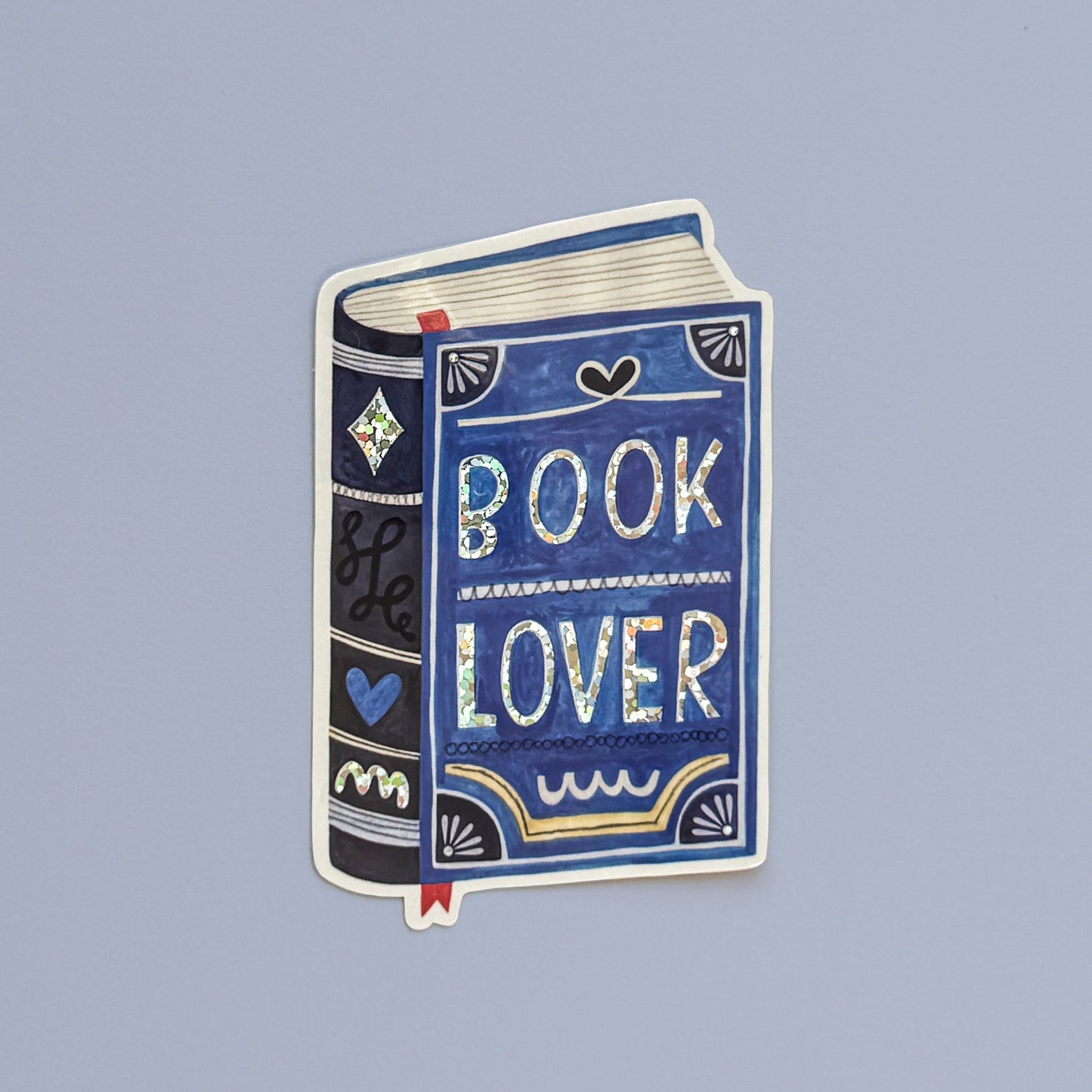 BOOK LOVER glitter sticker