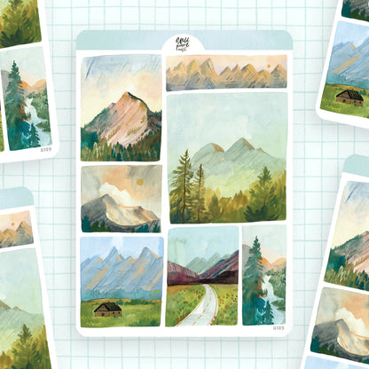 Mountain Lanscapes Sticker Sheet