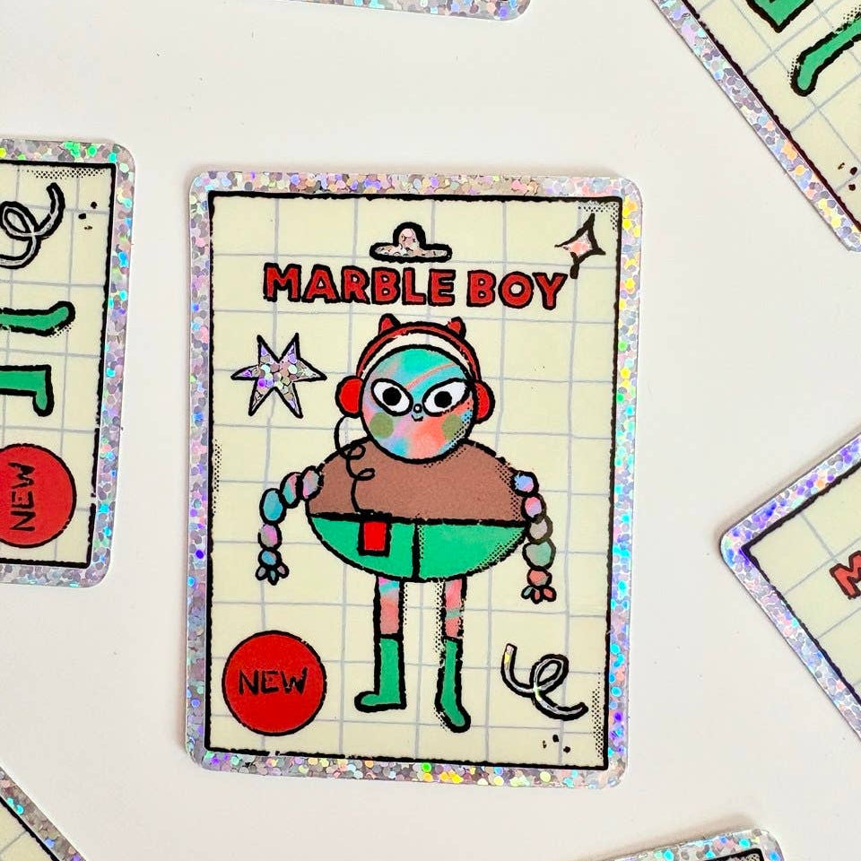 Marble Boy Glitter Sticker