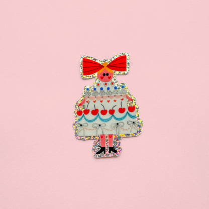 CAKE GIRL glitter sticker
