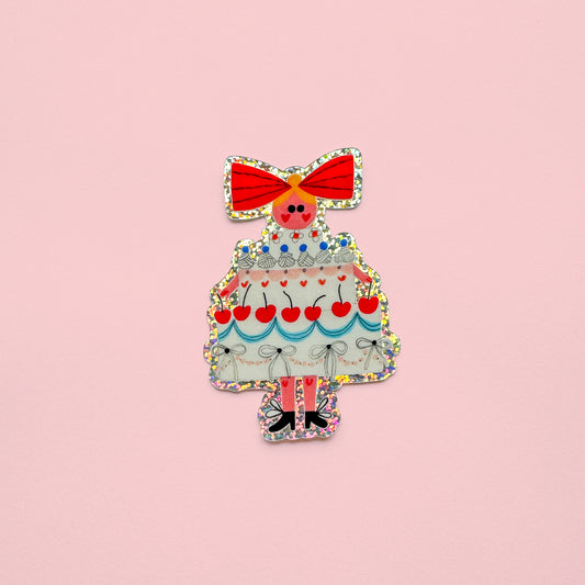 CAKE GIRL glitter sticker