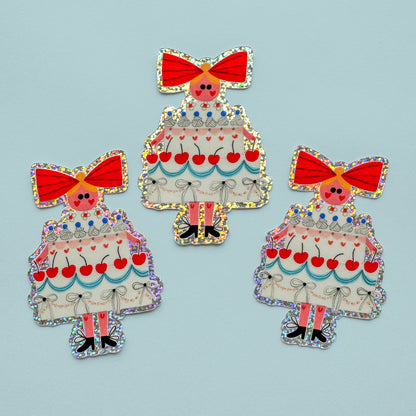 CAKE GIRL glitter sticker