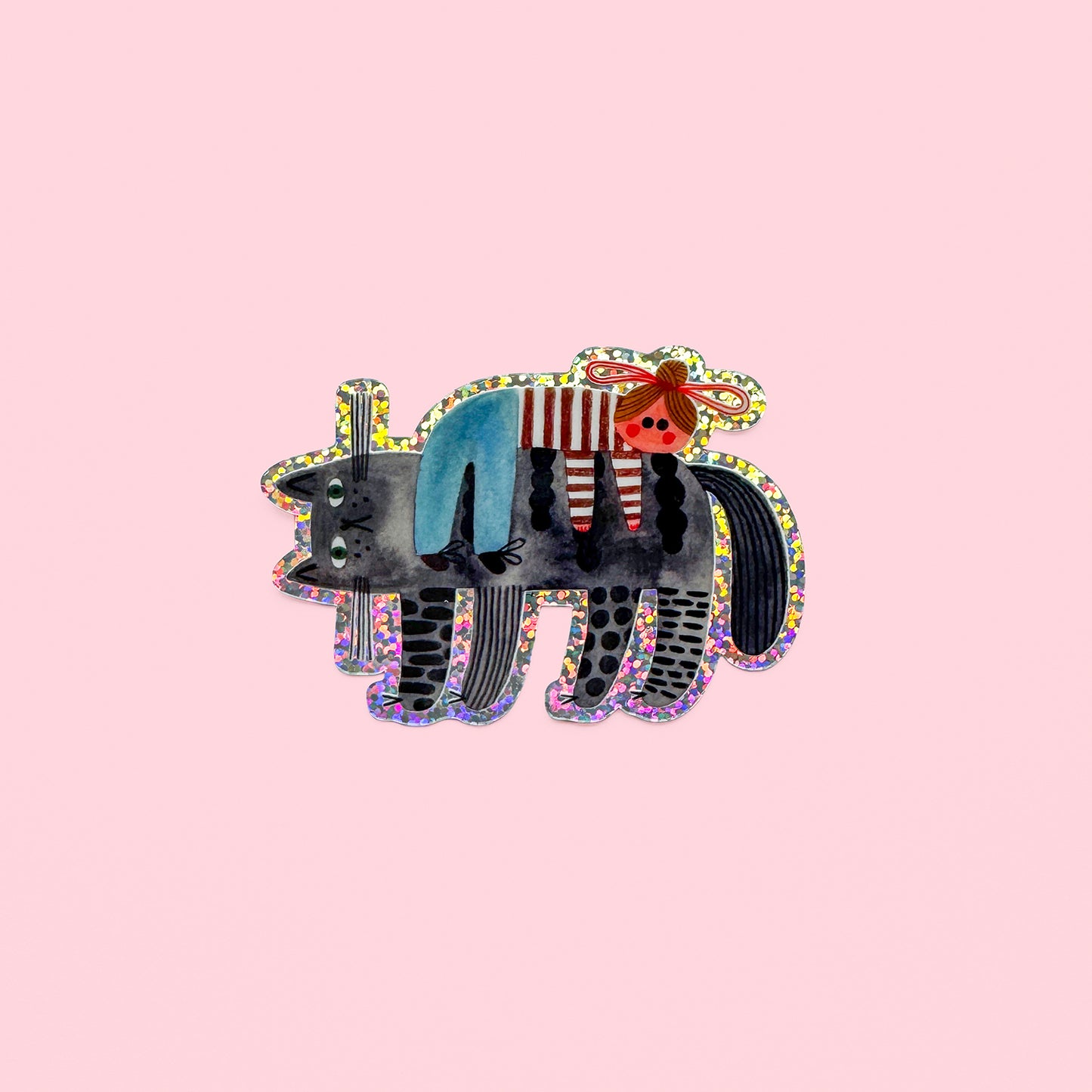 CAT REST glitter sticker