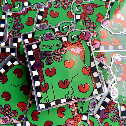 Cat Hearts Vinyl Sticker