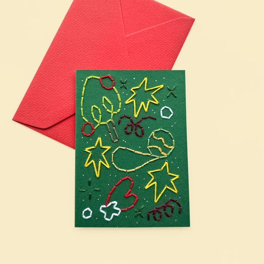 Christmas embroidery card VII