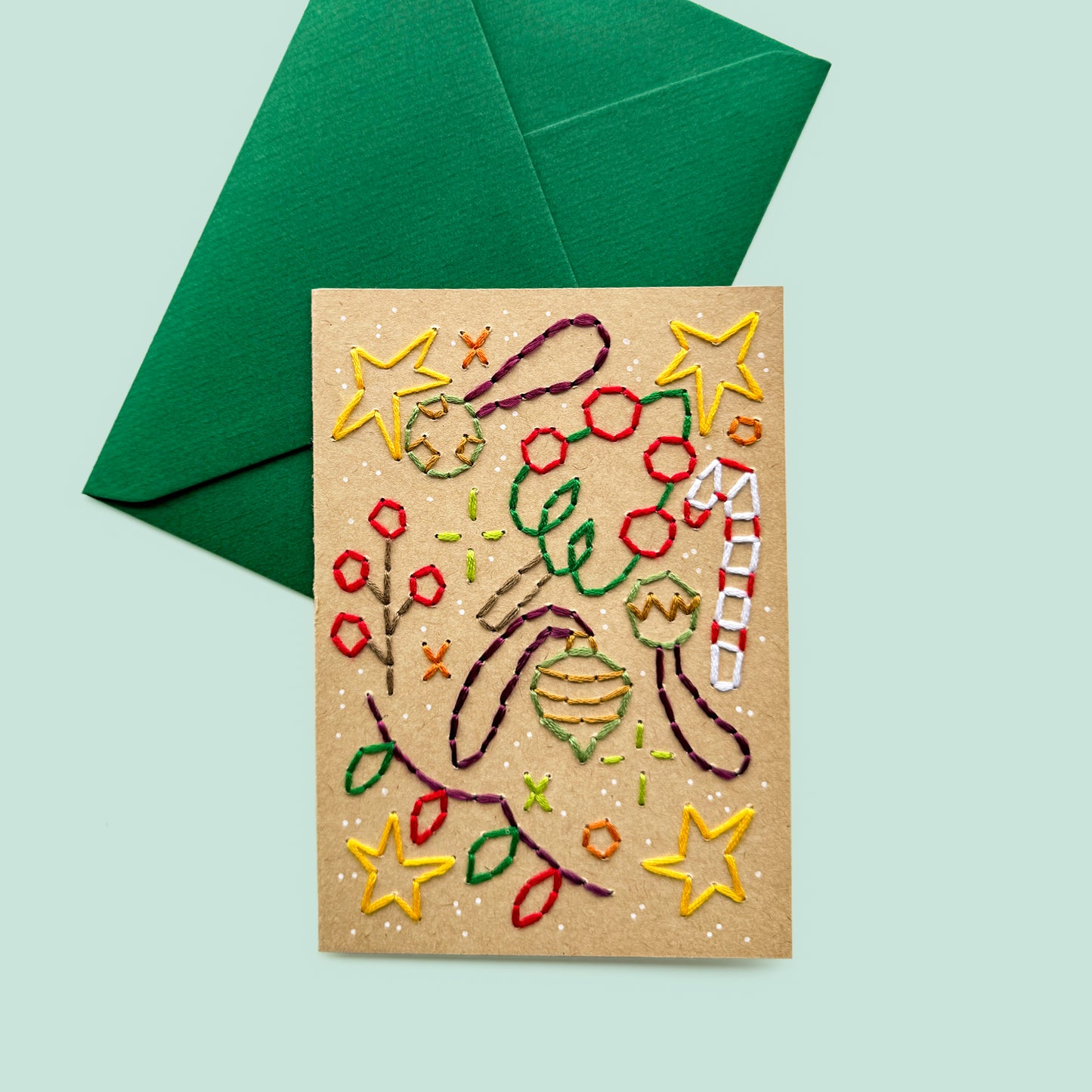 Christmas embroidery card III