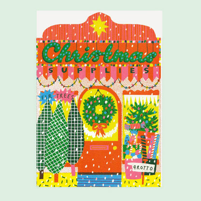 Christmas Shop Die Cut Card