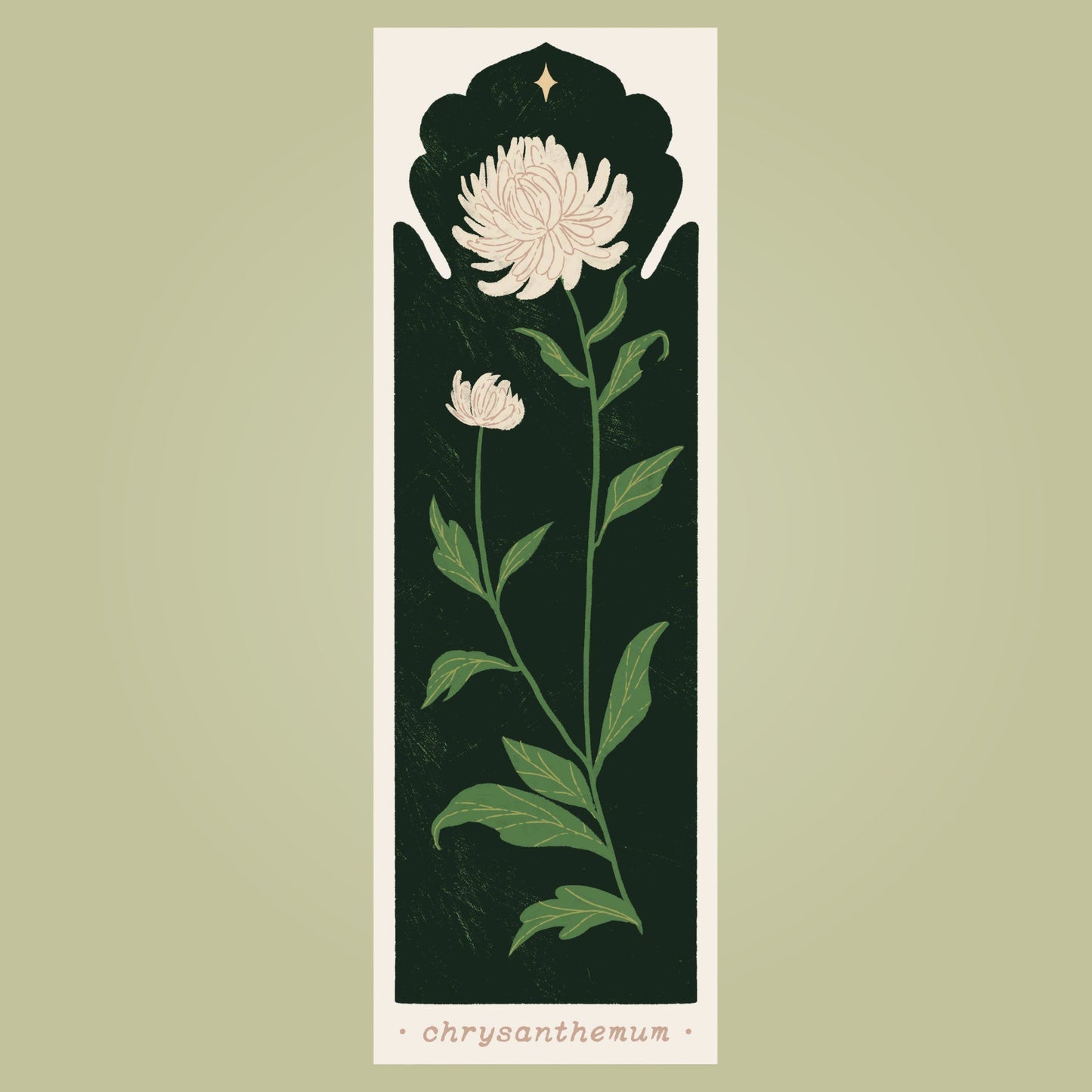 November Birth Flower - Chrysanthemum Bookmark