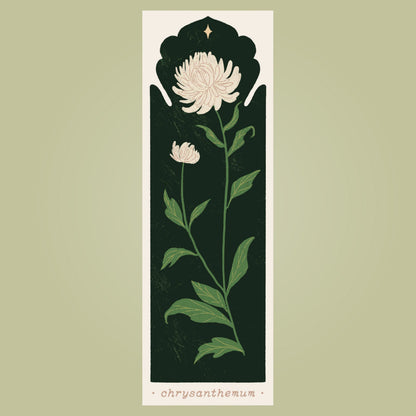 November Birth Flower - Chrysanthemum Bookmark