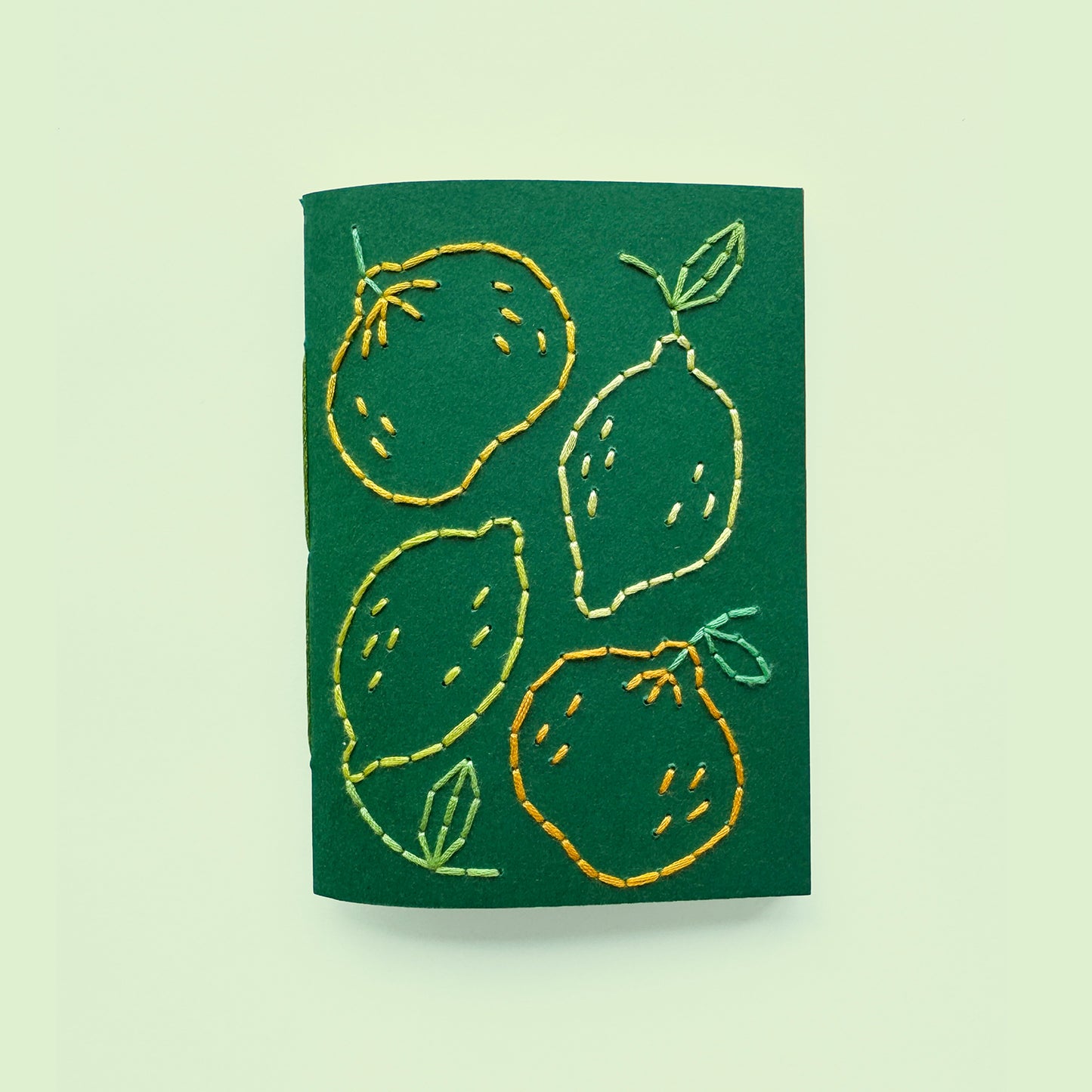 Lemon and Tangerine embroidery notebook