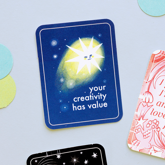 'Your Creativity Has Value' Quote Illustrated Sticker