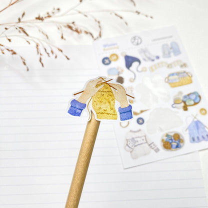 Winter Sticker Sheet - Winter Knitting