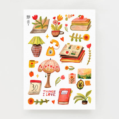 Things I Love Washi sticker sheet