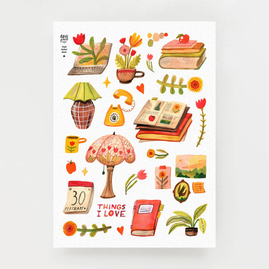Things I Love Washi sticker sheet