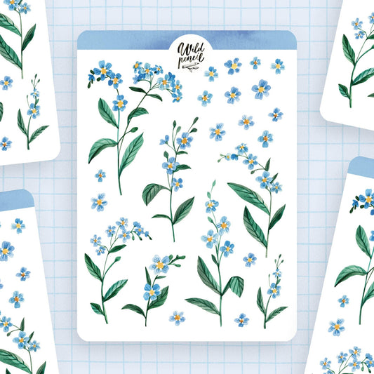 Forget-Me-Not Flowers Sticker Sheet