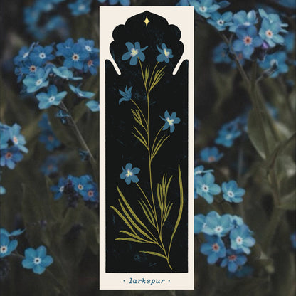 July Birth Flower - Larkspur Bookmark
