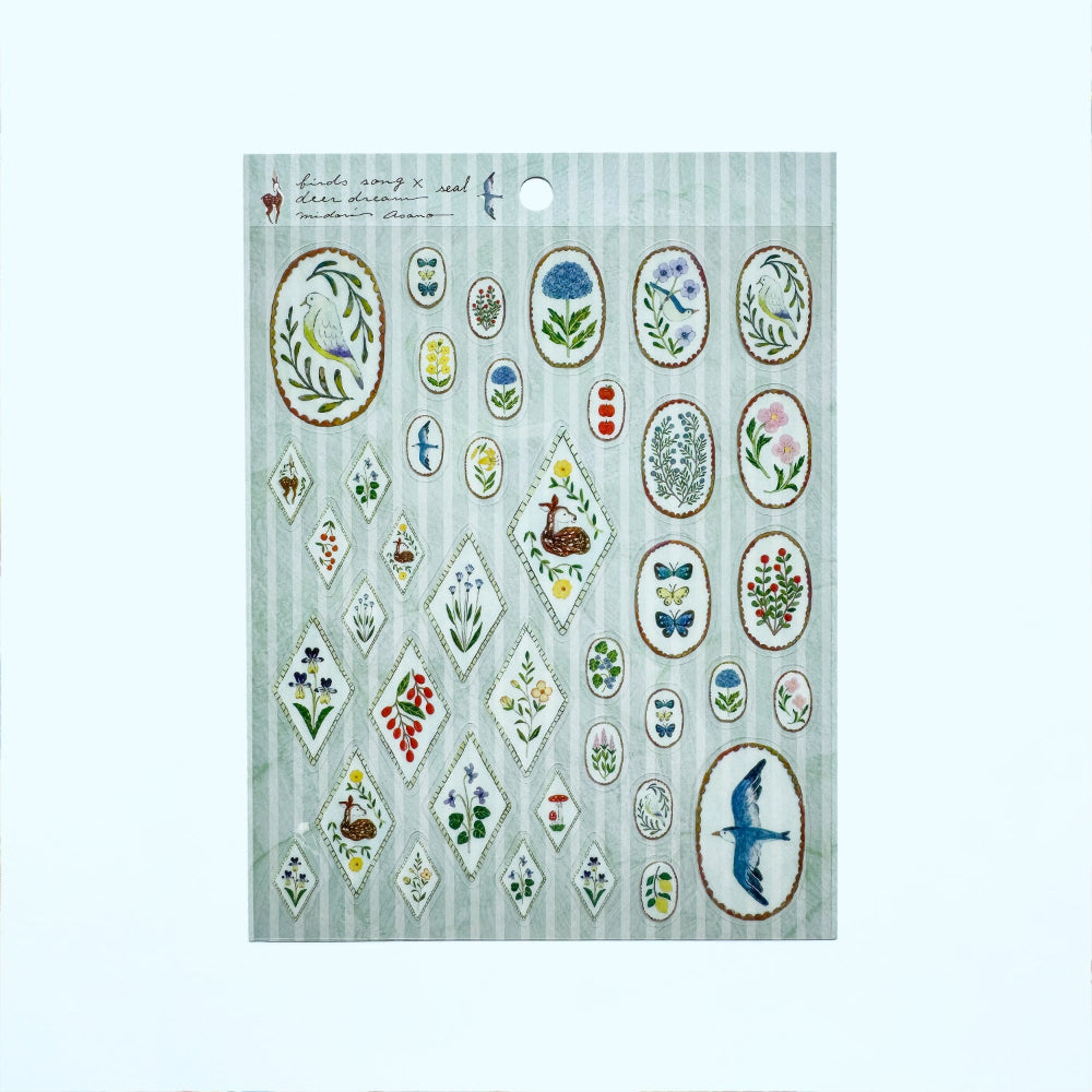 Song Birds And Deer Dream Clear Sticker sheet