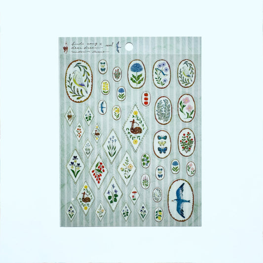 Song Birds And Deer Dream Clear Sticker sheet