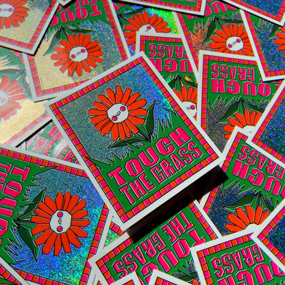 Touch The Grass Vinyl Sticker