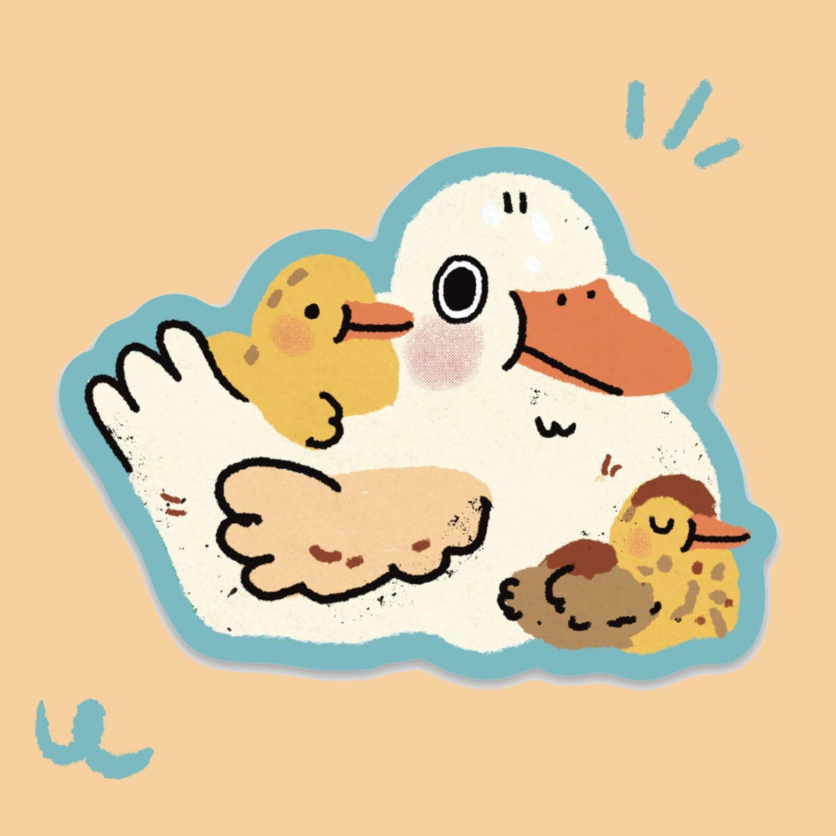 Mama Duck & Ducklings Vinyl Sticker