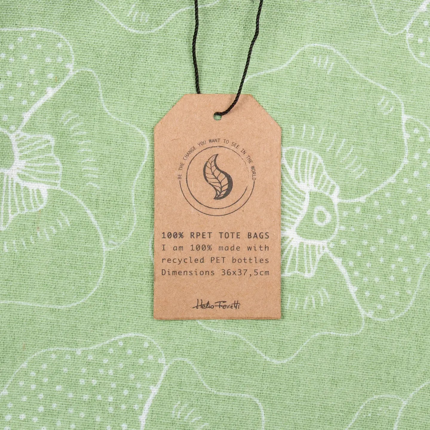 Rpet Green Flowers Tote Bag