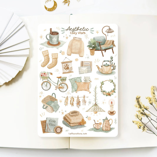 Sticker Sheet - Aesthetic Cozy Vibes