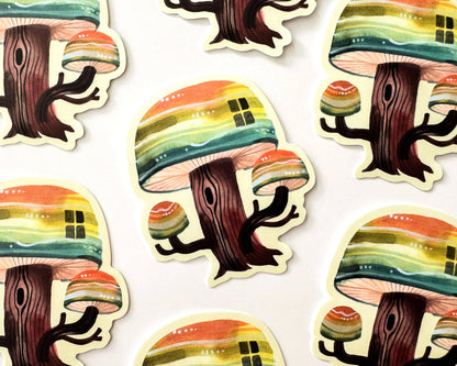 Mushroom House Vinyl Sticker