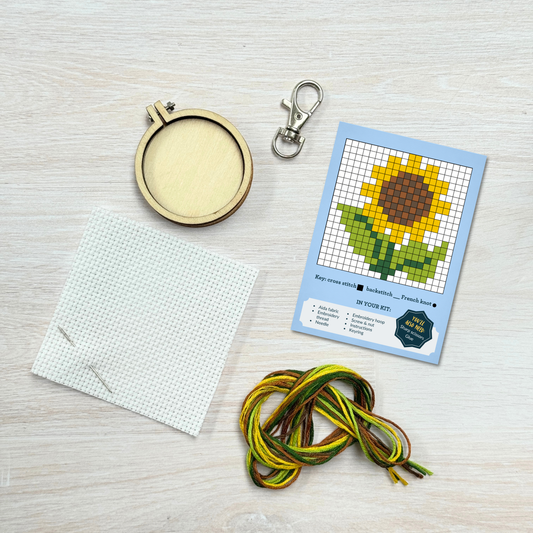 Van Gogh's Sunflower Mini Matchbox Cross Stitch Kit