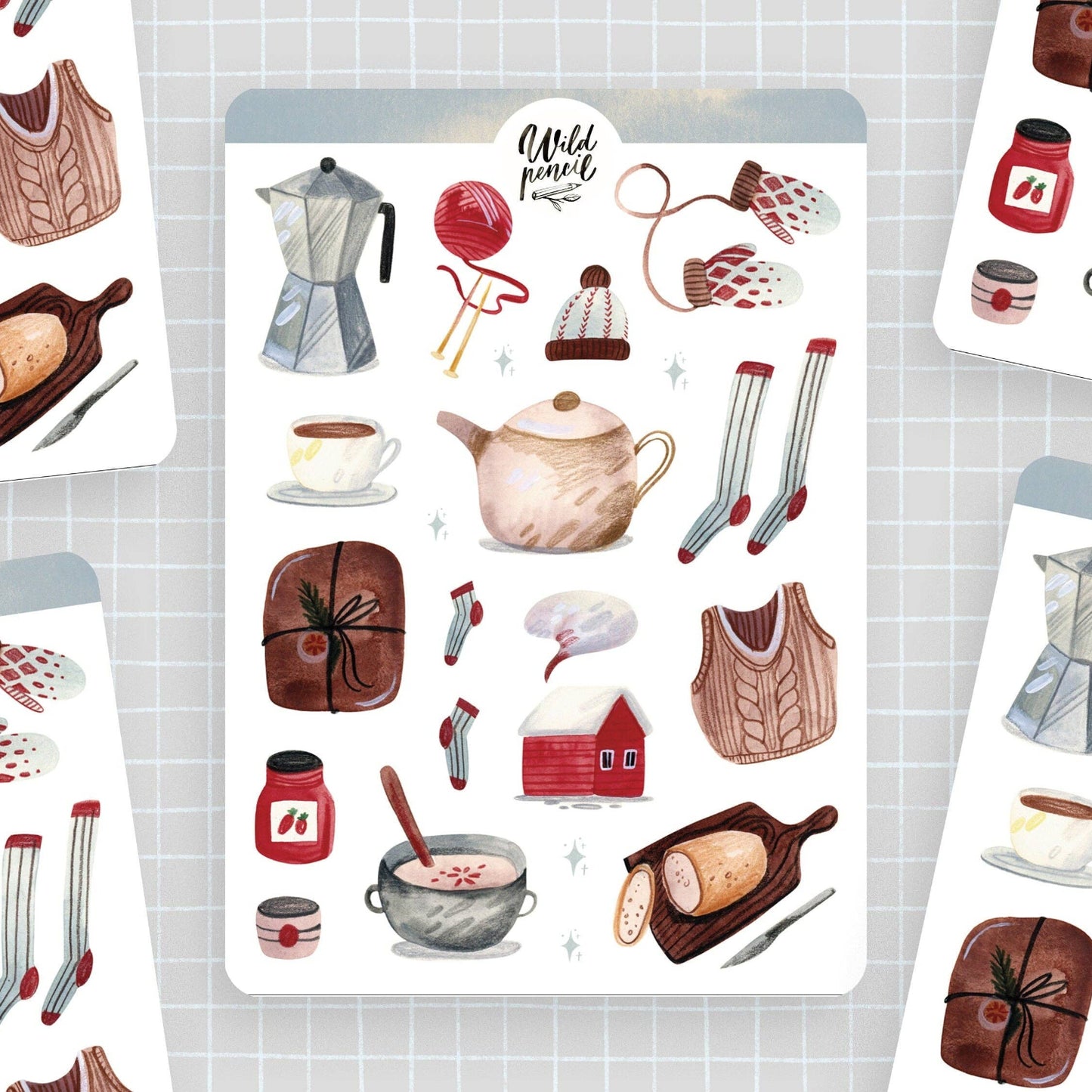 Cozy Winter Day Sticker Sheet