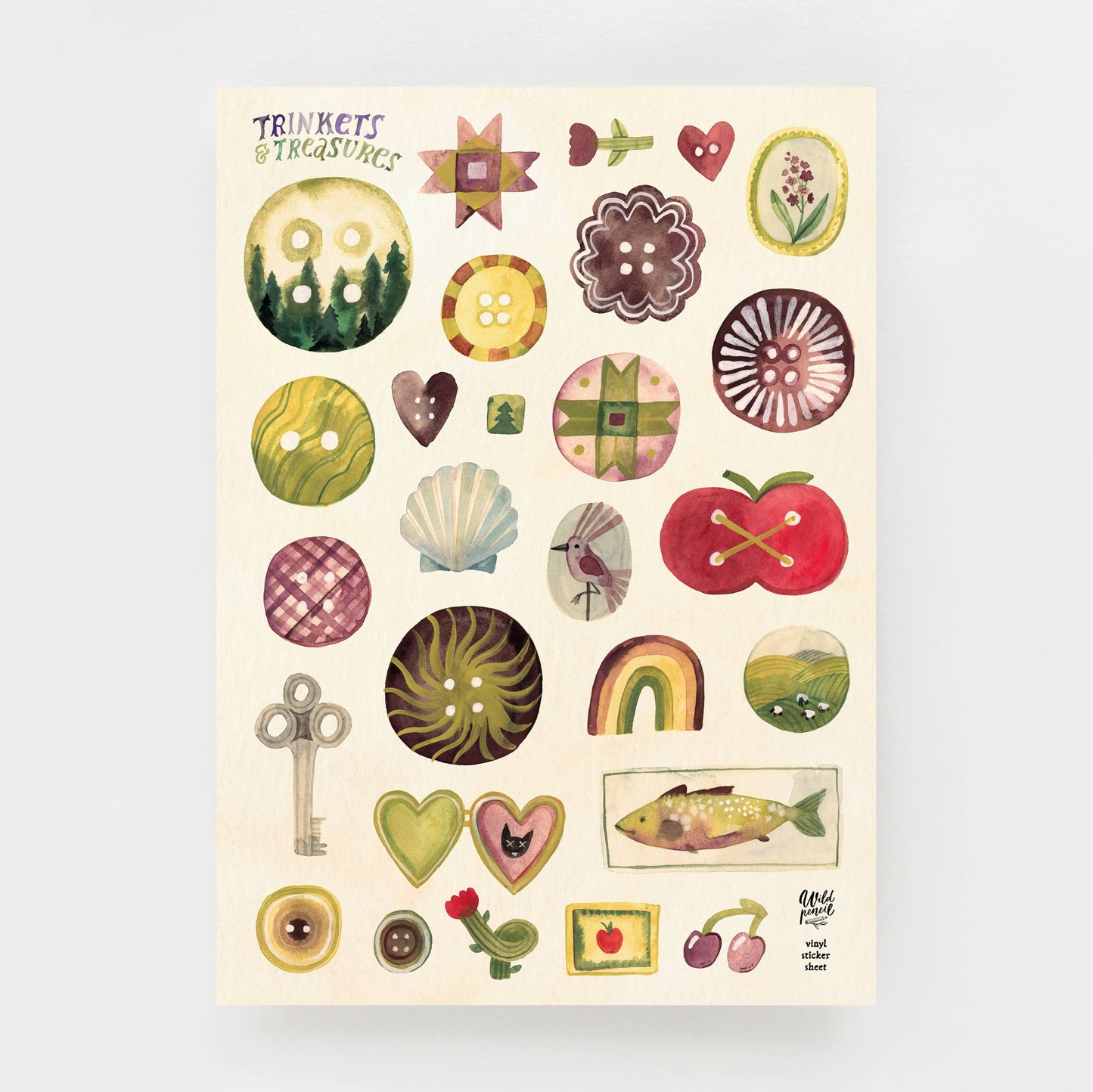 Trinkets Vinyl sticker sheet