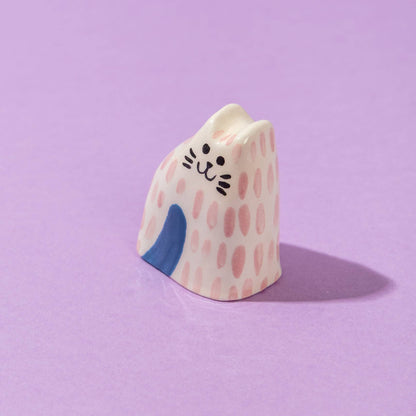 Tiny Cat Pink / Ceramic Piece