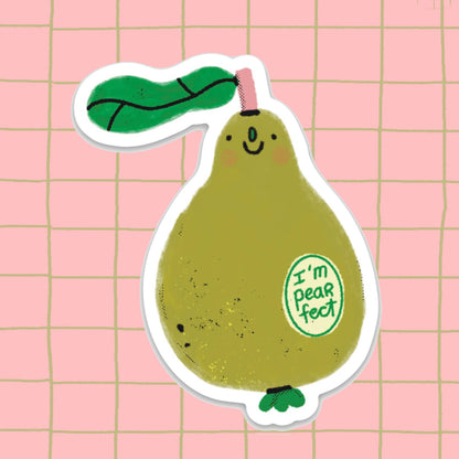 “I’m Pearfect” Pear Vinyl Sticker