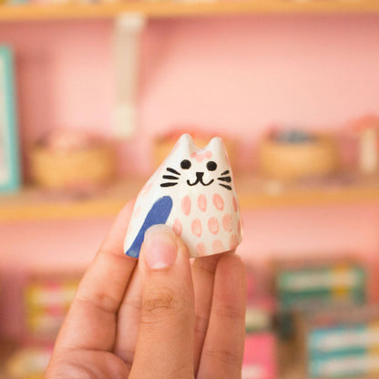 Tiny Cat Pink / Ceramic Piece
