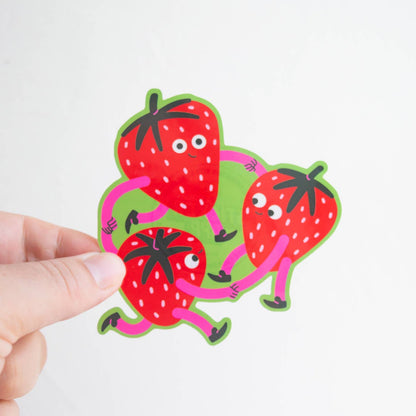 Strawberry Dance Vinyl Sticker