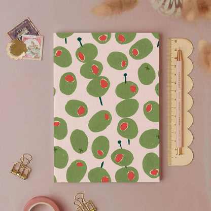 Olives Pocket Notebook | Plain Page Mini Blank Journal