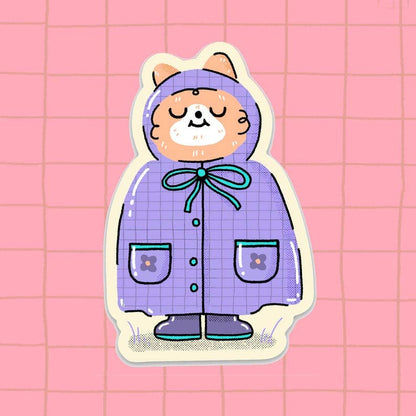 Rainy Day Cat Vinyl Sticker