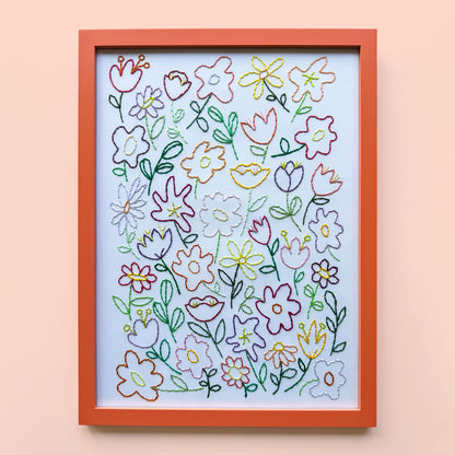 Floral Embroidery Wall Art A3