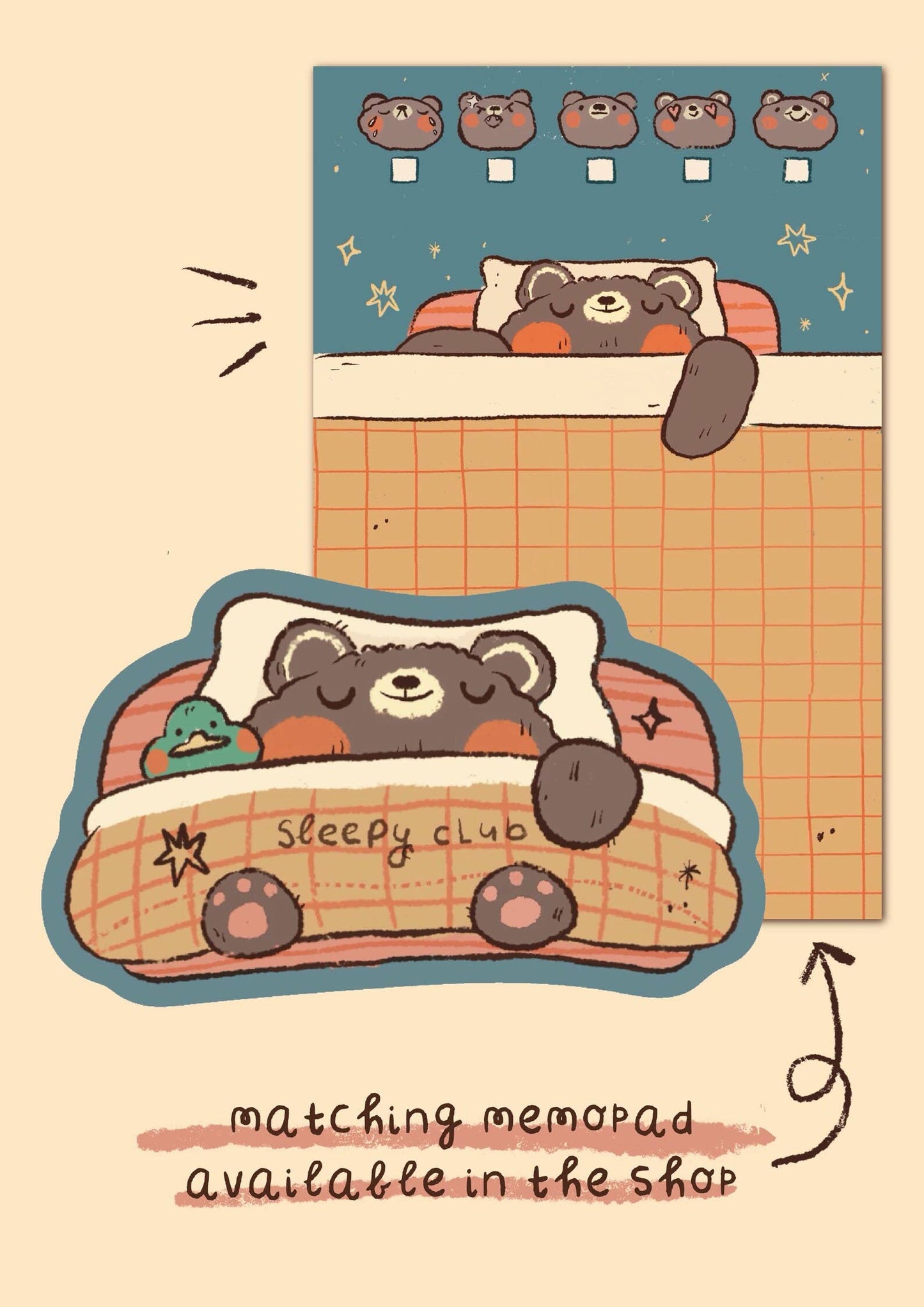 Sleepy Bear Vinyl Sticker