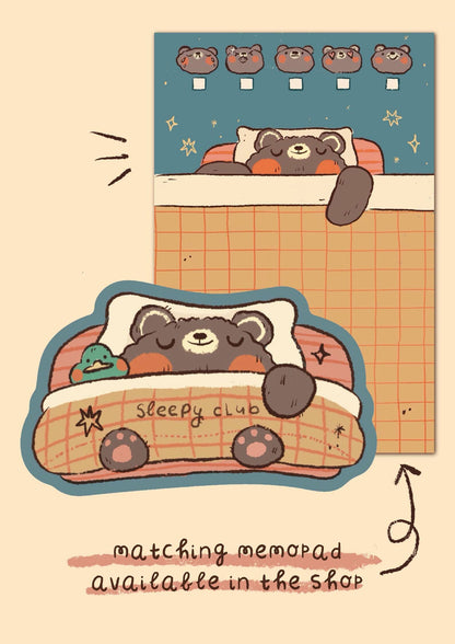 Sleepy Bear Vinyl Sticker