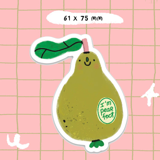“I’m Pearfect” Pear Vinyl Sticker