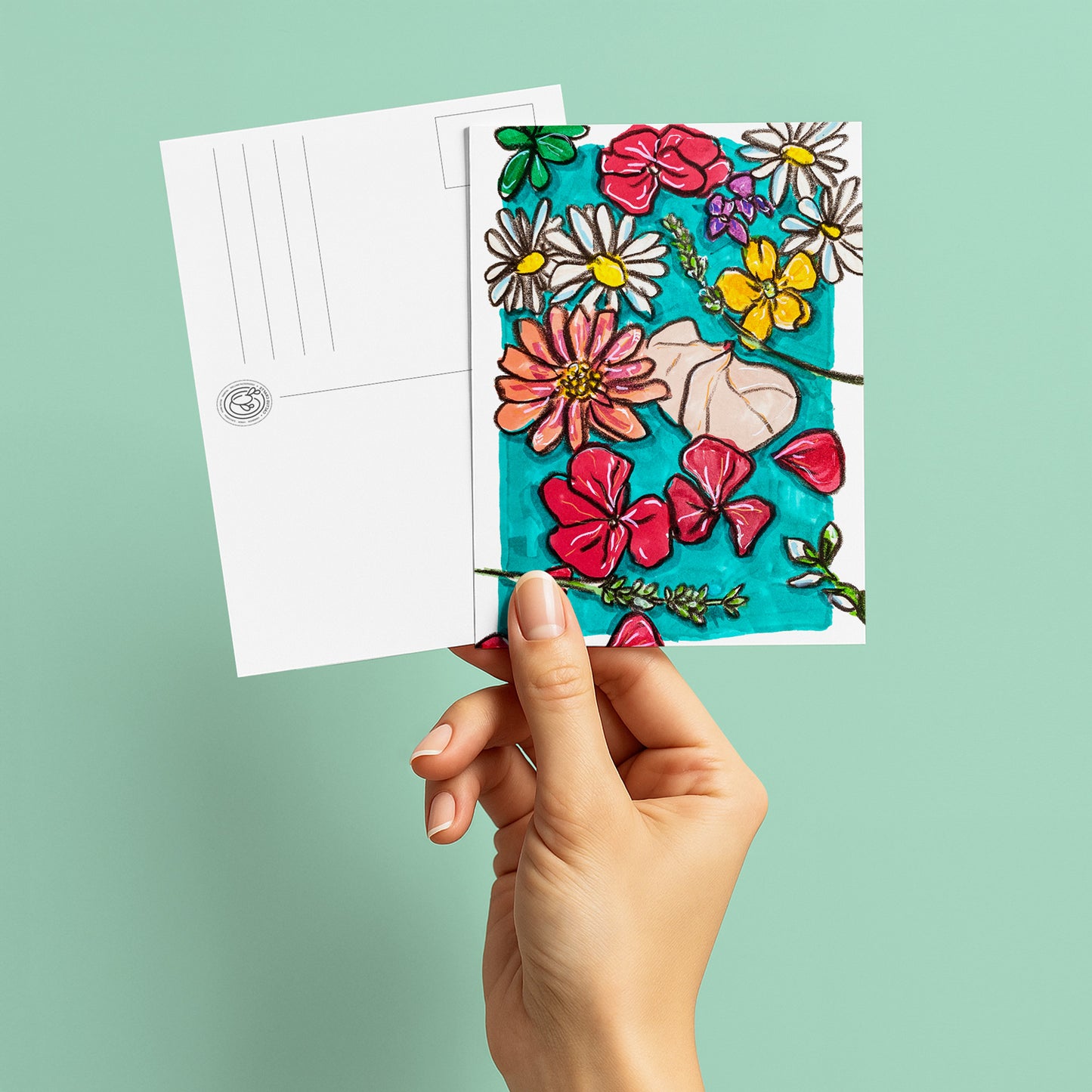 Floral postcard