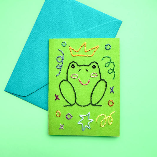 Frog embroidery card