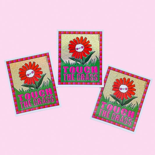 Touch The Grass Vinyl Sticker