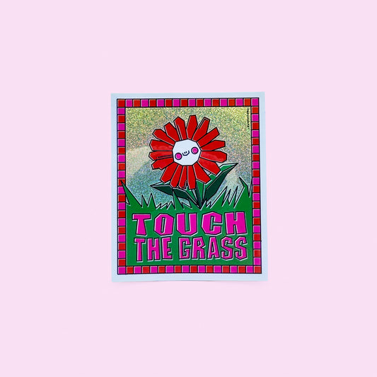 Touch The Grass Vinyl Sticker