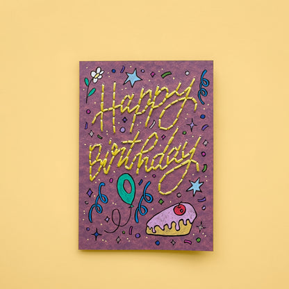 Happy Birthday embroidery card